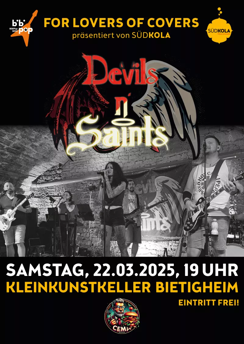 Plakat For Lovers of Covers mit Devils n‘ Saints, 22.03.2025