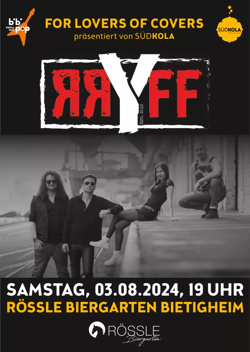 Plakat For Lovers of Covers mit Rryff, 03.08.2024